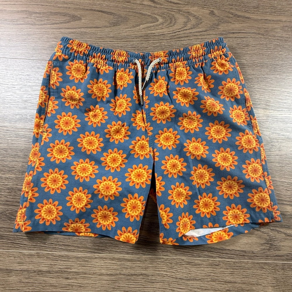 Fair harbor Boys Bayberry Swim Trunks Built in Liner XL Floral Orange Beach Swim